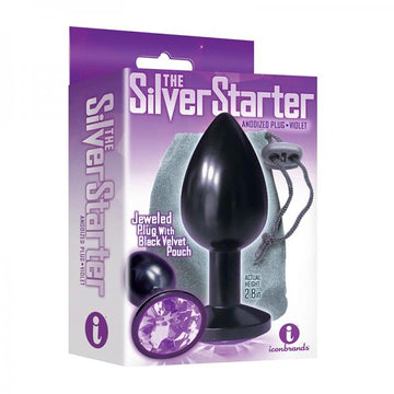 The 9&#039;s, The Silver Starter, Bejeweled Annodized Stainless Steel Plug, Violet