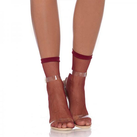 Fishnet Anklets O/s Burgundy