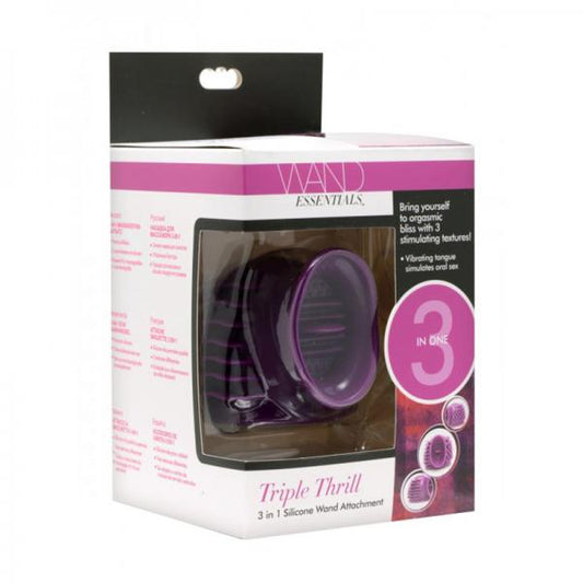 Wand Essentials Thunder-gasm 3 In 1 Silicone Wand Attachment, Purple