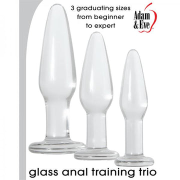 Adam &amp; Eve Glass Anal Training Trio Clear