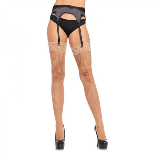 Fishnet Thigh Hi With 3-in. Lace Top O/s Nude