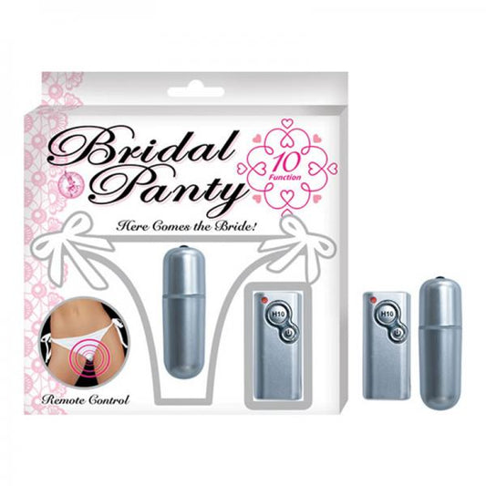 Bridal Panty Vibrating With Remote 10 Function Bullet Waterproof White