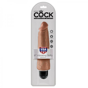 King Cock 8in Vibrating Stiffy Tan