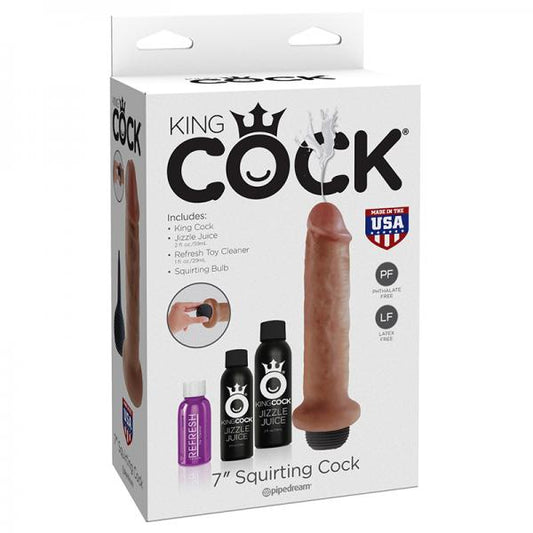 King Cock 7in Squirting Cock Tan