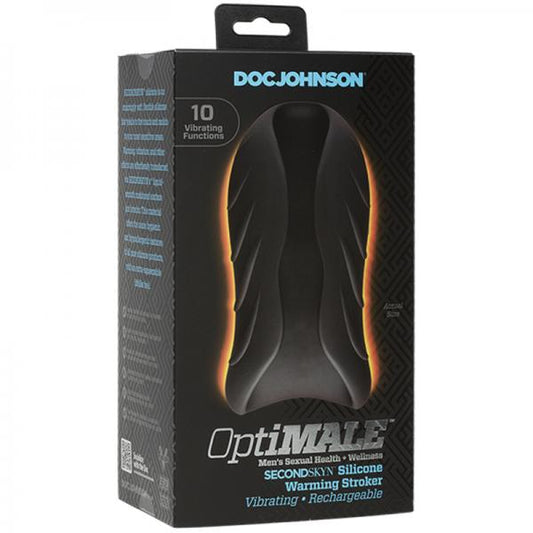 Optimale Silicone Auto-heating Stroker Rechargebale Vibrating Black/slate