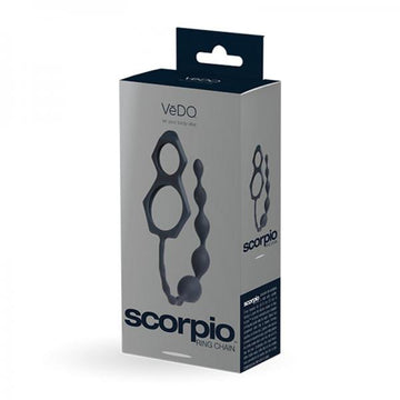 Vedo Scorpio C-ring &amp; Anal Chain - Just Black