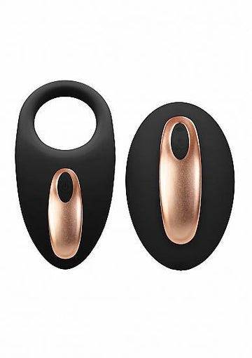 Elegance Dual Poise Vibrating Cock Ring &amp; Remote Black