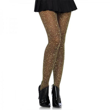 Lurex Shimmer Tights Black/copper O/s