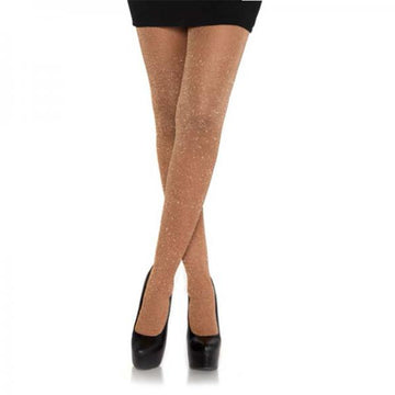 Lurex Shimmer Tights Rose Gold O/s