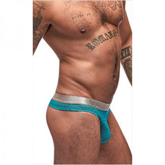 Male Power Mesh Rib Bong Thong Seafoam S/m