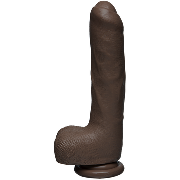 The D Uncut D 9 inches With Balls Firmskyn Brown Dildo