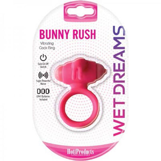 Wet Dreams Bunny Rush Cock Ring With Rabbit Ears /turbo Motor