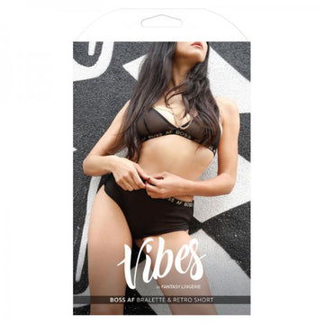 Vibes Boss Af Bralette &amp; Retro Short Sm