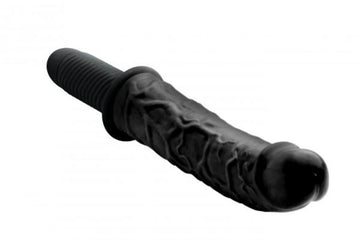 The Curved Dicktator Vibrating Giant Dildo Thruster Black