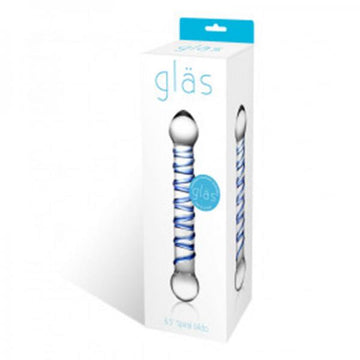 Glas 6.55in Spiral Glass Beaded Dildo