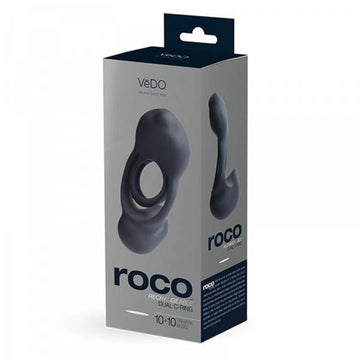 Vedo Roco Rechargeable Dual Motor Vibrating Ring - Just Black