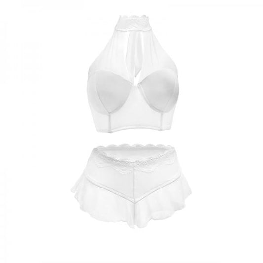 Jennifer Halter Top And Panty Powder White Small