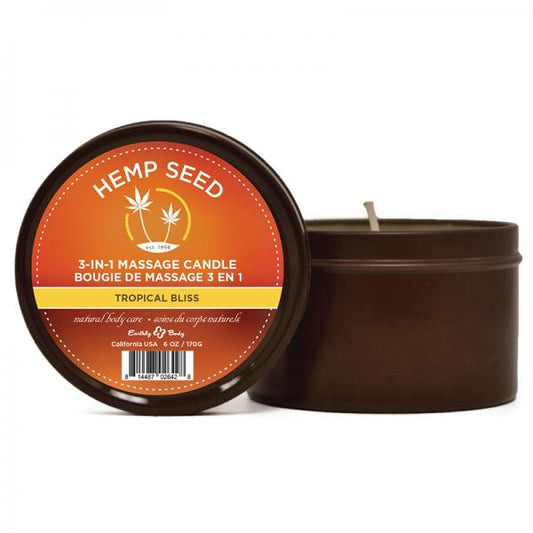 Earthly Body Hemp Seed 3-in-1 Candle 6oz - Tropical Bliss