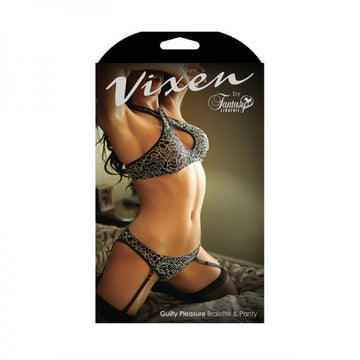 Vixen Guilty Pleasure Bralette &amp; Panty Os Black