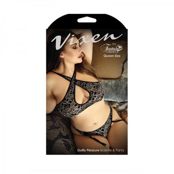 Vixen Guilty Pleasure Bralette &amp; Panty L/xl Black