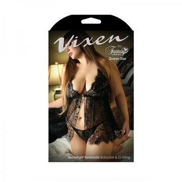 Vixen Moonlight Serenade Babydoll &amp; G-string L/xl Black