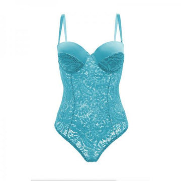 Monroe Push Up Cup Lace Teddy Small Teal