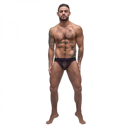 Male Power Airotic Mesh Enhancer Thong Black Sm