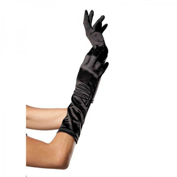 Elbow Length Satin Glove O/s Black