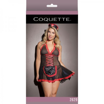 Nurse Babydoll Black &amp; Red Xl