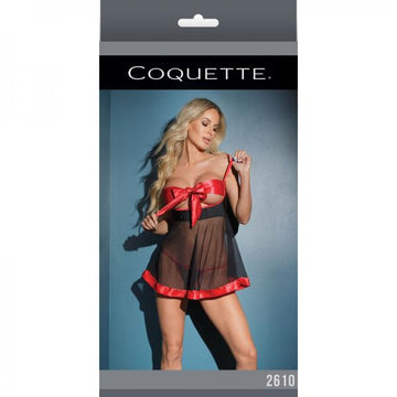 Babydoll &amp; G-string Black/red Os