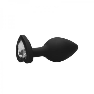 Diamond Heart Butt Plug - Regular - Black