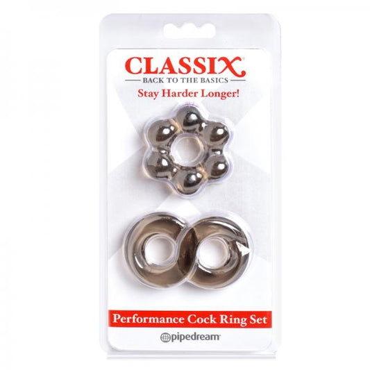 Classix Performance Cock Ring Set,smoke