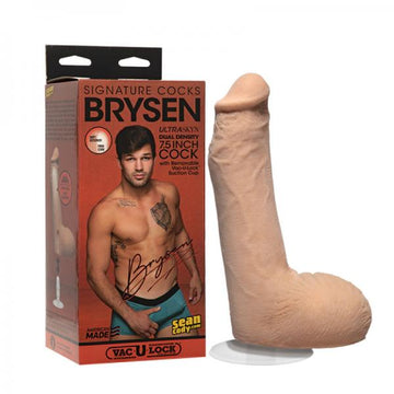 Signature Cocks Brysen 7.5 Inch Ultraskyn Cock With Removable Vac-u-lock Suction Cup Vanilla