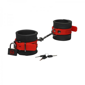 Kink By Doc Johnson Silicone Wrist Cuffs Black&amp;red