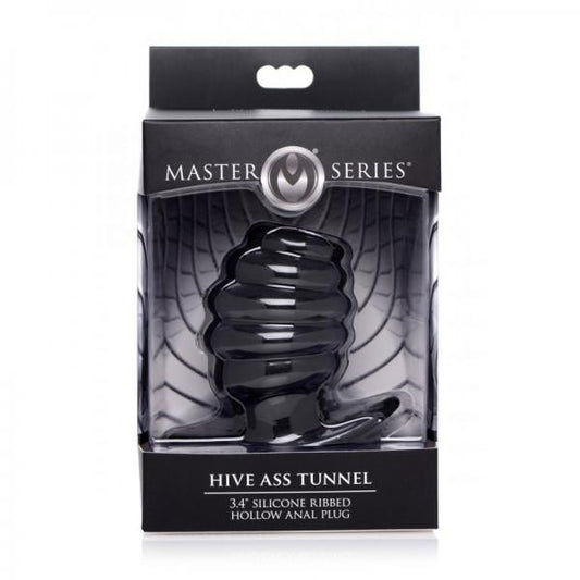 Hive Ass Tunnel 3.4" Silicone Ribbed Hollow Anal Plug - Medium