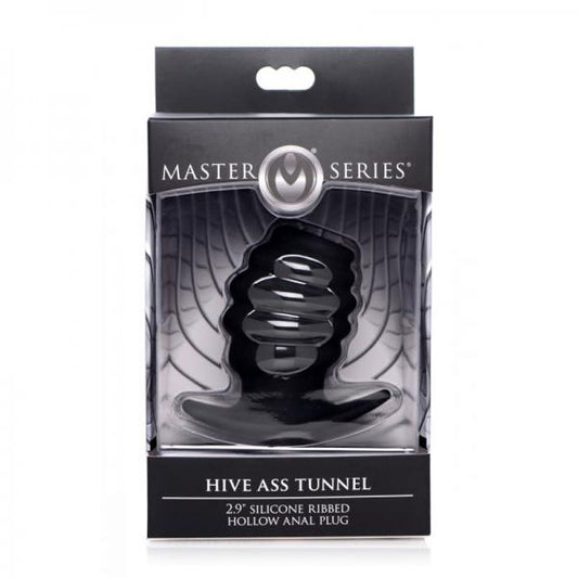 Hive Ass Tunnel 2.9" Silicone Ribbed Hollow Anal Plug - Small