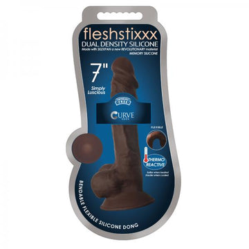 Fleshstixxx 7in Silicone Dildo With Ballschocolate