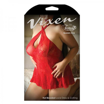 Vixen Hot Blooded Lace Dress &amp; G-string O/S/Queen