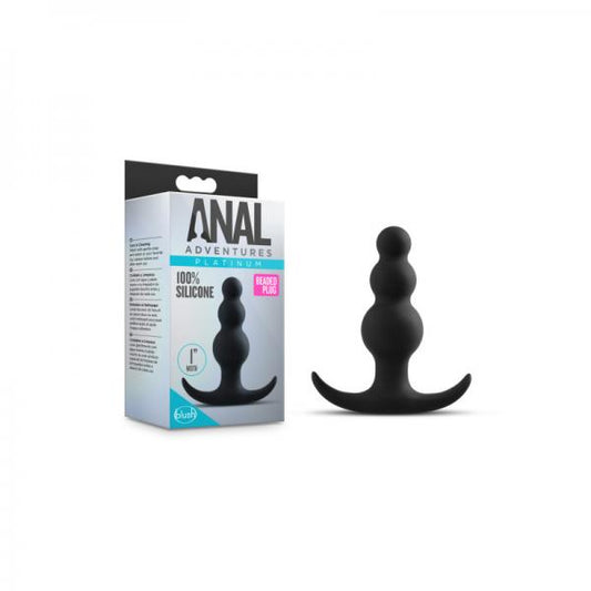 Anal Adventure Platinum Beaded Plug Black