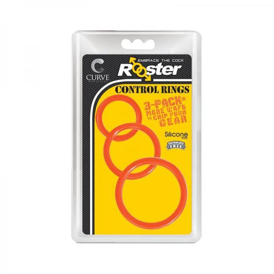 Rooster Control Rings Cock Ring Trio Orange