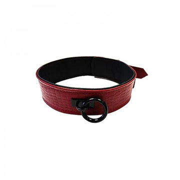 Leather Collar Cuffs Burgunday &amp; Black Accessories