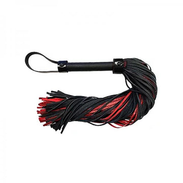 Leather Long Flogger Burgunday &amp; Black Accessories