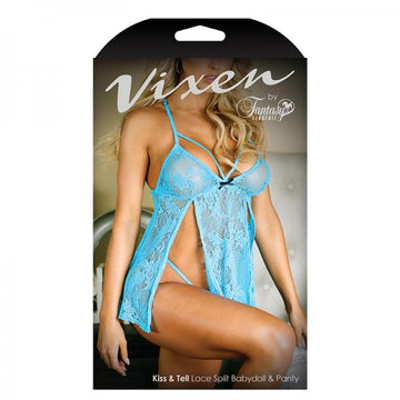 74964vixen Kiss &amp; Tell Lace Split Babydoll &amp; Panty One Size