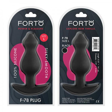 Forto F-78: Pointee 100% Silicone Plug Large Black