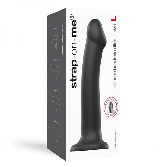 Strap-on-me Semi-realistic Dual Density Bendable Dildo Black Size L