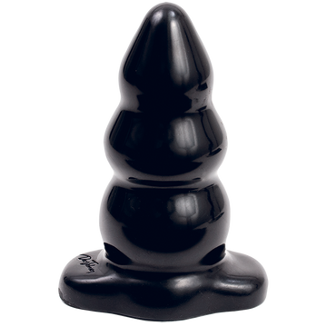 Triple Ripple Large Black Butt Plug