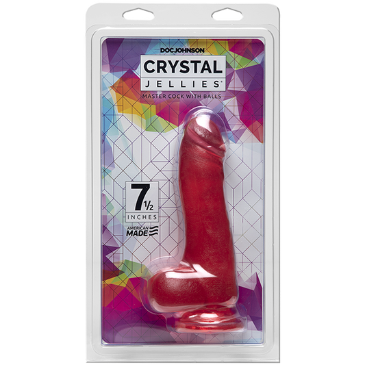 Crystal Jellies Master Cock W/ Balls 7.5 In Pink