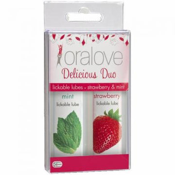 ORALOVE 2 PACK LUBE STRAWBERRY &amp; MINT