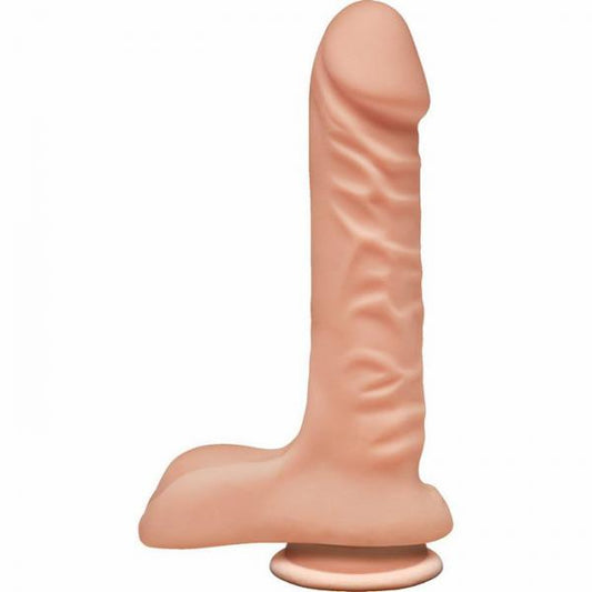 The D Super D 8 inches Dildo with Balls Vanilla Beige