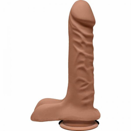 The D Super D 8 inches Dildo with Balls Caramel Tan